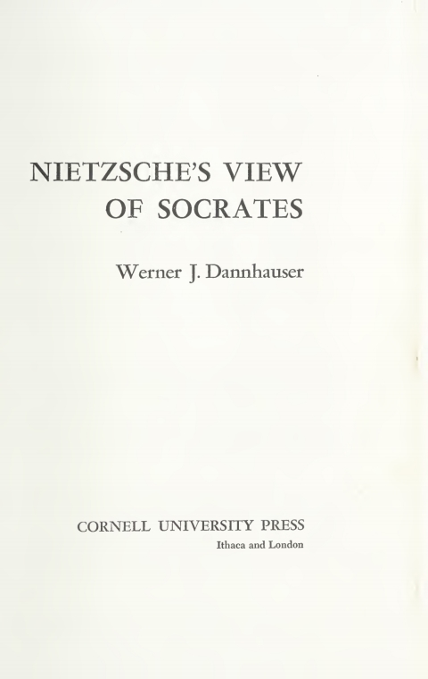 Cover image for book Nietzsche's View of Socrates