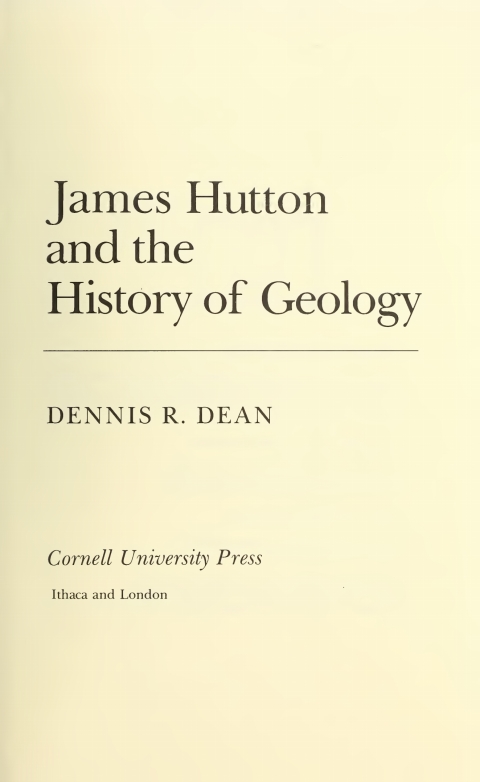 Cover image for book James Hutton and the History of Geology