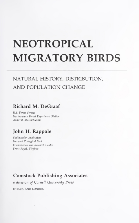 Cover image for book Neotropical Migratory Birds