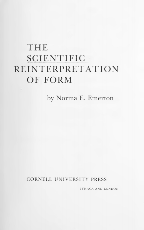 Cover image for book The Scientific Reinterpretation of Form
