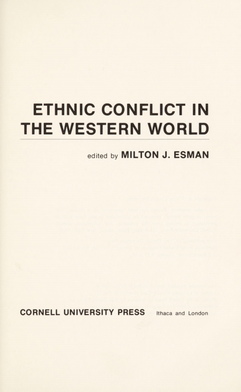 Cover image for book Ethnic Conflict in the Western World