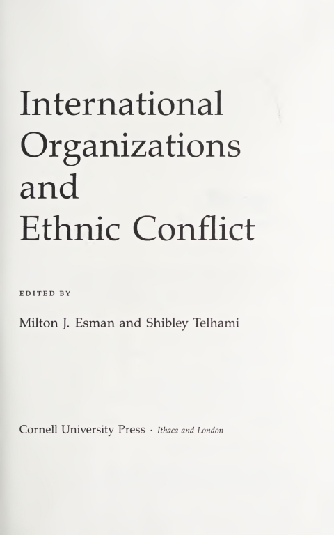Cover image for book International Organizations and Ethnic Conflict