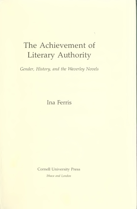 Cover image for book The Achievement of Literary Authority