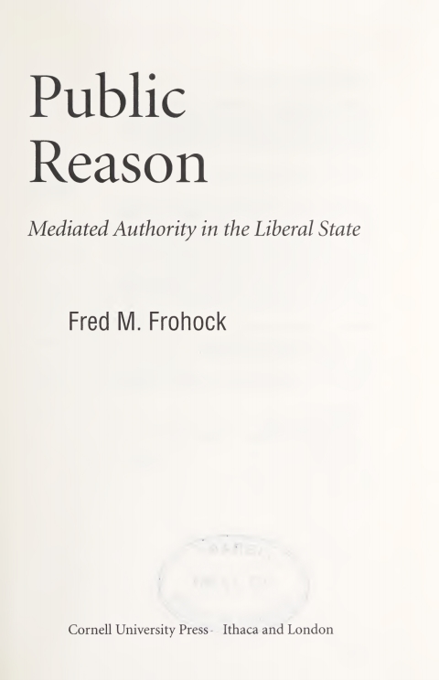 Cover image for book Public Reason