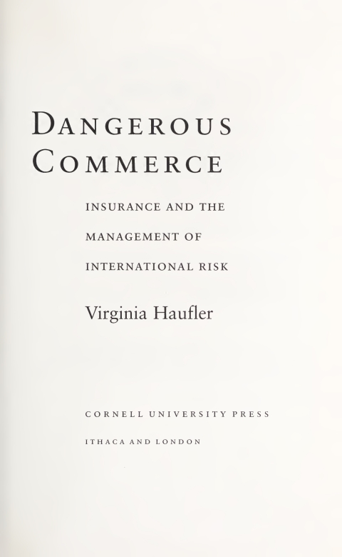Cover image for book Dangerous Commerce