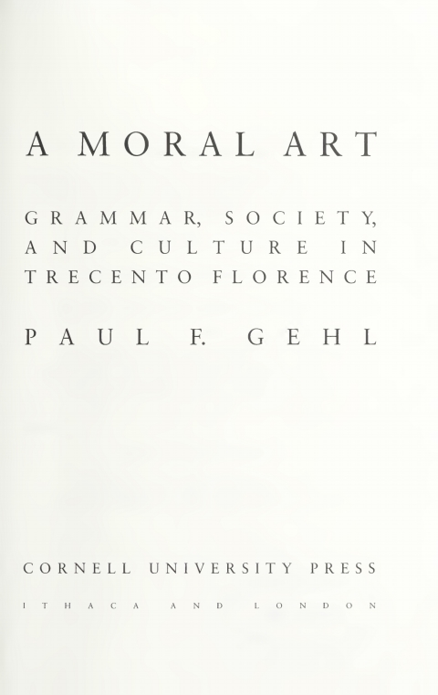 Cover image for book A Moral Art