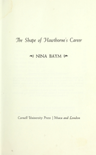The Shape of Hawthorne's Career