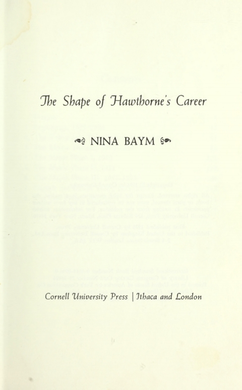 Cover image for book The Shape of Hawthorne's Career