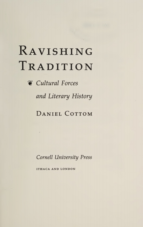 Cover image for book Ravishing Tradition