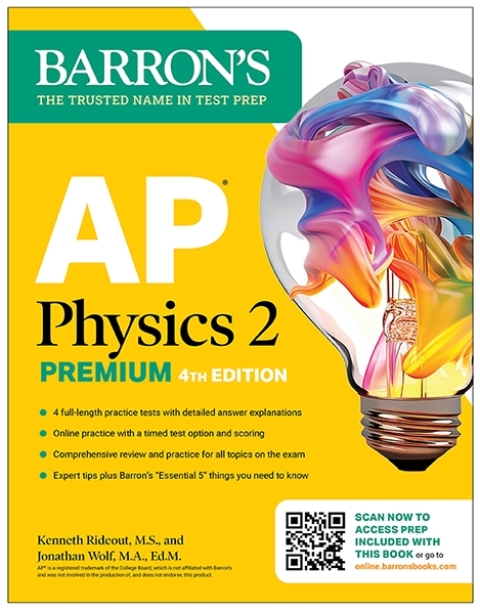 Cover image for book AP Physics 2 Premium: Prep Book with 4 Practice Tests + Comprehensive Review + Online Practice (2025)