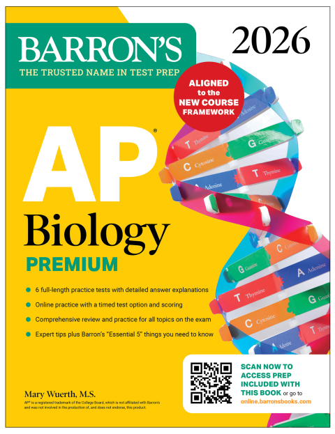 Cover image for book AP Biology Premium, 2026: Prep Book with 6 Practice Tests + Comprehensive Review + Online Practice