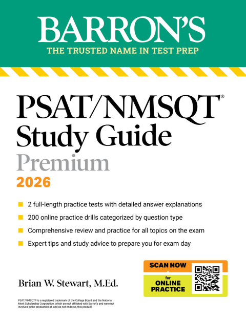 Cover image for book PSAT/NMSQT Study Guide Premium, 2026: 2 Practice Tests + Comprehensive Review+ 200 Online Drills