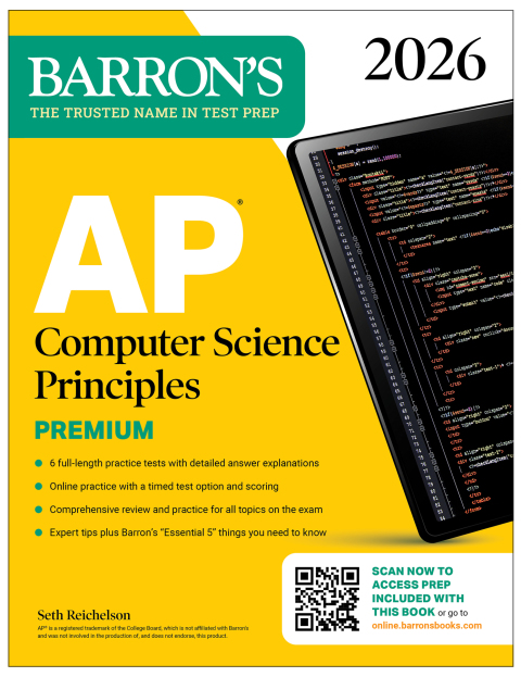 Cover image for book AP Computer Science Principles Premium, 2026: Prep Book with 6 Practice Tests + Comprehensive Review + Online Practice