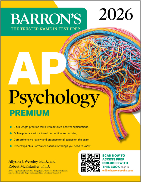 Cover image for book AP Psychology Premium, 2026: Prep Book with 3 Practice Tests + Comprehensive Review + Online Practice