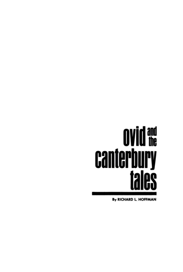 Ovid and the Canterbury Tales