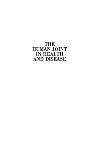 The Human Joint in Health and Disease