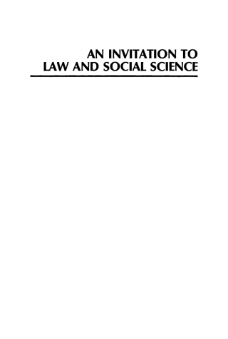An Invitation to Law and Social Science