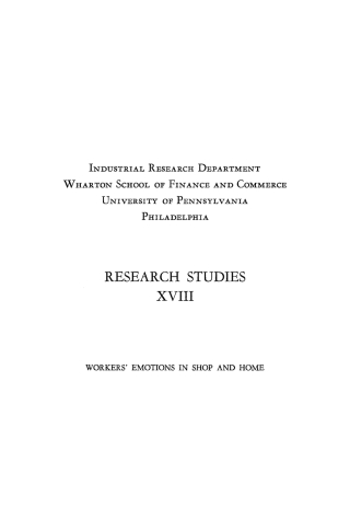 Workers' Emotions in Shop and Home