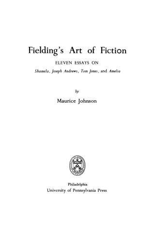 Fielding's Art of Fiction