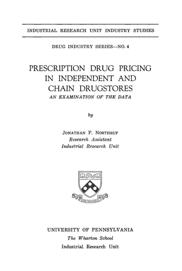 Prescription Drug Pricing in Independent and Chain Drugstores