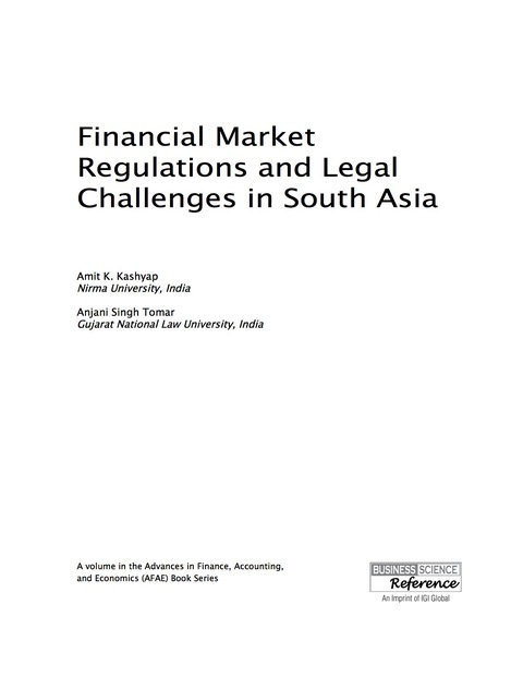 Cover image for book Financial Market Regulations and Legal Challenges in South Asia