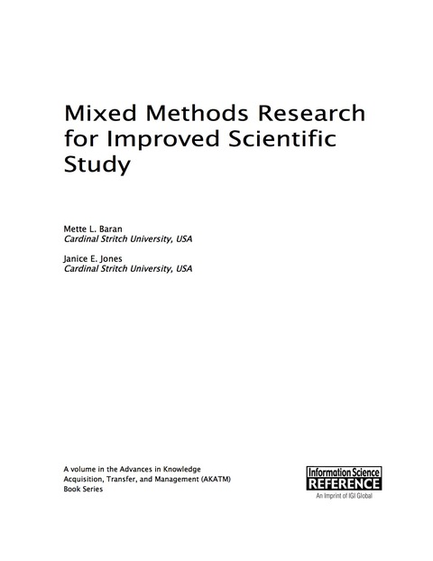 Cover image for book Mixed Methods Research for Improved Scientific Study
