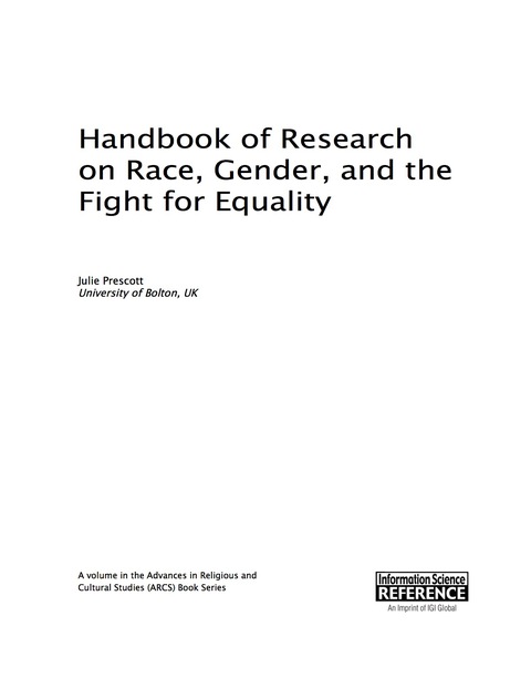 Cover image for book Handbook of Research on Race, Gender, and the Fight for Equality