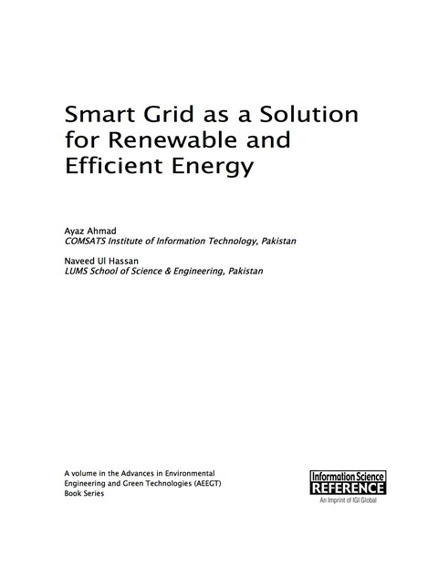 Cover image for book Smart Grid as a Solution for Renewable and Efficient Energy