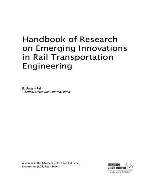 Cover image for book Handbook of Research on Emerging Innovations in Rail Transportation Engineering
