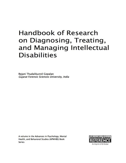 Cover image for book Handbook of Research on Diagnosing, Treating, and Managing Intellectual Disabilities