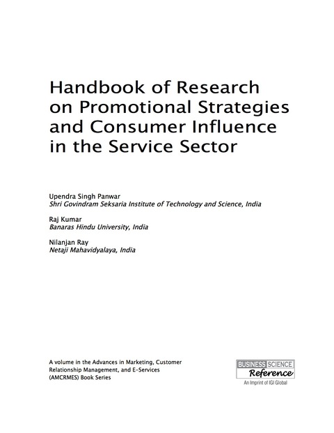Cover image for book Handbook of Research on Promotional Strategies and Consumer Influence in the Service Sector