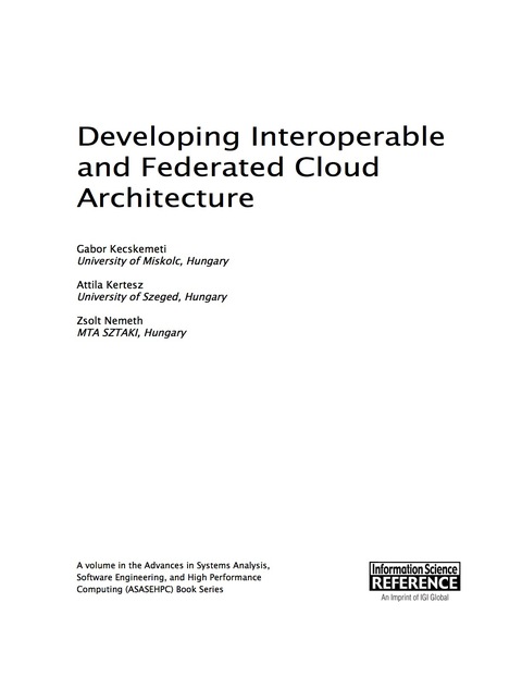 Cover image for book Developing Interoperable and Federated Cloud Architecture