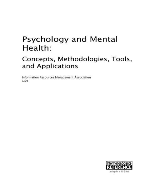 Cover image for book Psychology and Mental Health: Concepts, Methodologies, Tools, and Applications