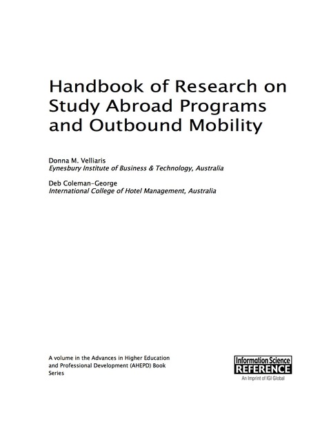 Cover image for book Handbook of Research on Study Abroad Programs and Outbound Mobility