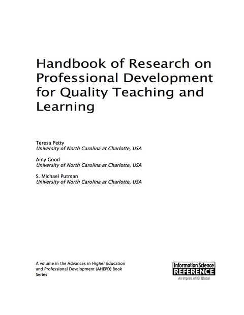 Cover image for book Handbook of Research on Professional Development for Quality Teaching and Learning