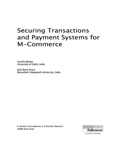 Cover image for book Securing Transactions and Payment Systems for M-Commerce