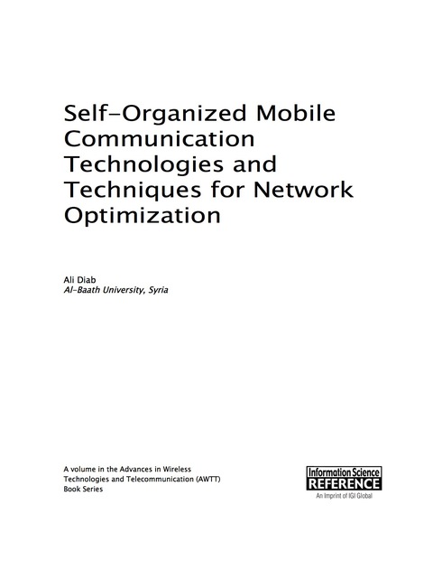 Cover image for book Self-Organized Mobile Communication Technologies and Techniques for Network Optimization