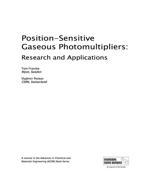 Cover image for book Position-Sensitive Gaseous Photomultipliers: Research and Applications