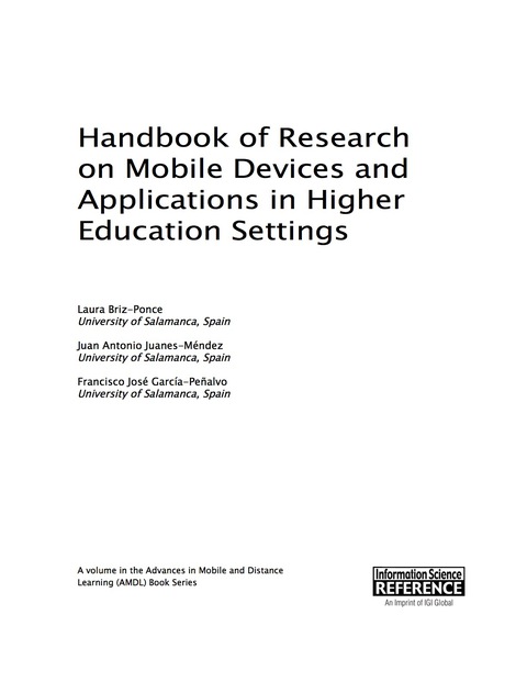 Cover image for book Handbook of Research on Mobile Devices and Applications in Higher Education Settings
