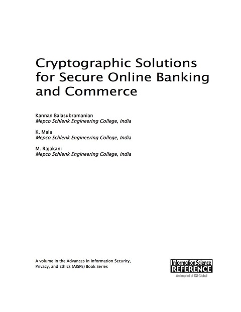 Cover image for book Cryptographic Solutions for Secure Online Banking and Commerce