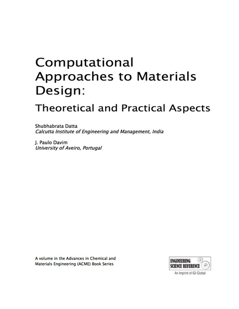Cover image for book Computational Approaches to Materials Design: Theoretical and Practical Aspects