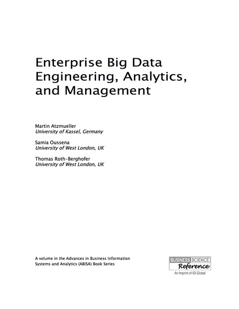 Cover image for book Enterprise Big Data Engineering, Analytics, and Management