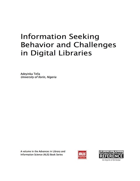 Cover image for book Information Seeking Behavior and Challenges in Digital Libraries