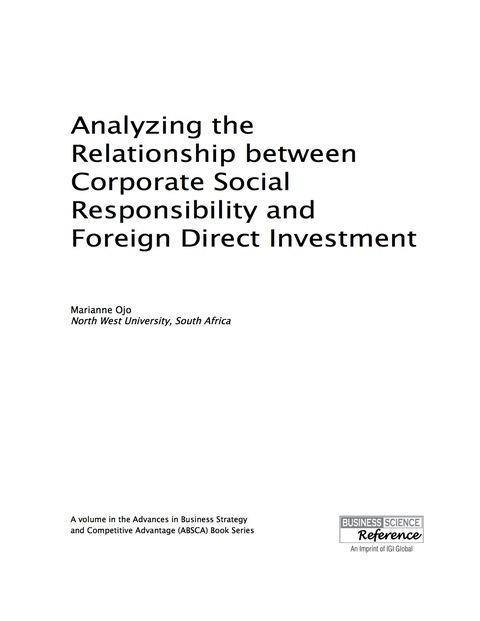 Cover image for book Analyzing the Relationship between Corporate Social Responsibility and Foreign Direct Investment