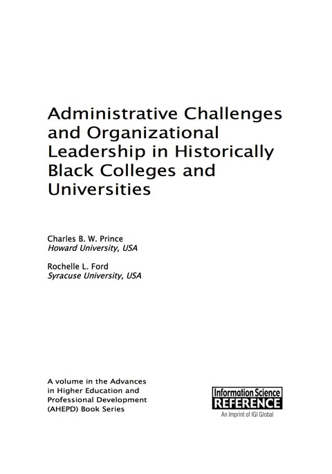 Cover image for book Administrative Challenges and Organizational Leadership in Historically Black Colleges and Universities