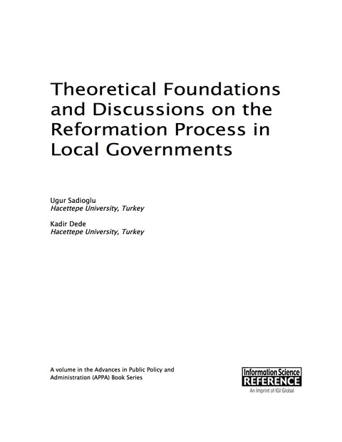 Cover image for book Theoretical Foundations and Discussions on the Reformation Process in Local Governments