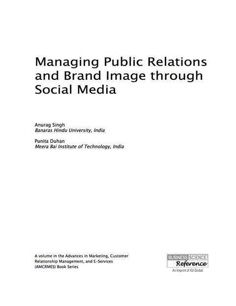 Cover image for book Managing Public Relations and Brand Image through Social Media