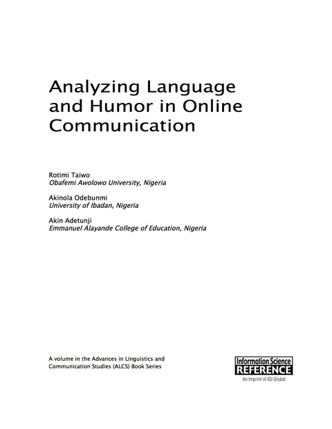 Cover image for book Analyzing Language and Humor in Online Communication