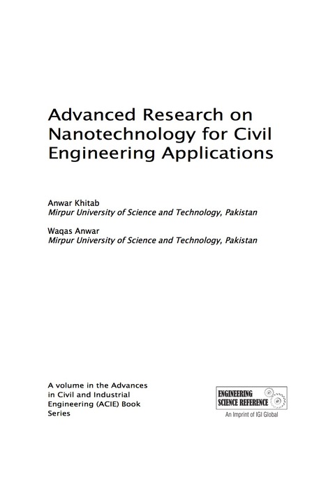 Cover image for book Advanced Research on Nanotechnology for Civil Engineering Applications