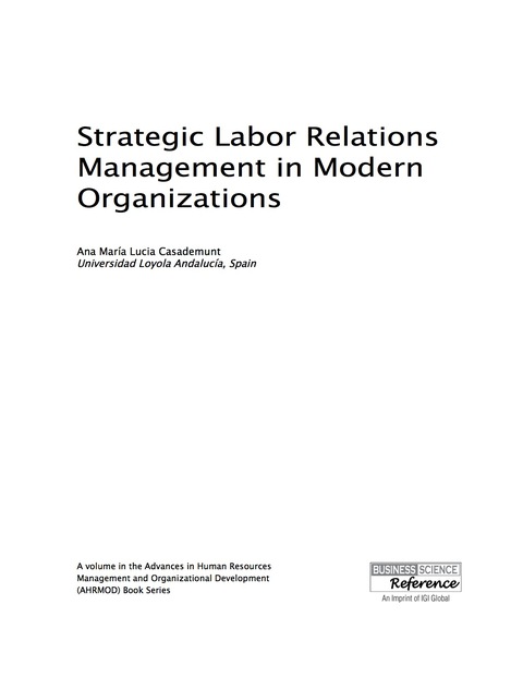 Cover image for book Strategic Labor Relations Management in Modern Organizations